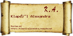 Klapál Alexandra névjegykártya